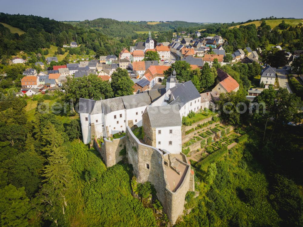 Aerial image Altenberg - Lauenstein Castle near Altenberg in the state of Saxony, Germany