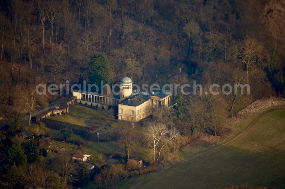 Aerial image Potsdam - Building complex in the park of the castle Lindstedt on street Lindstedter Chaussee in Potsdam in the state Brandenburg, Germany