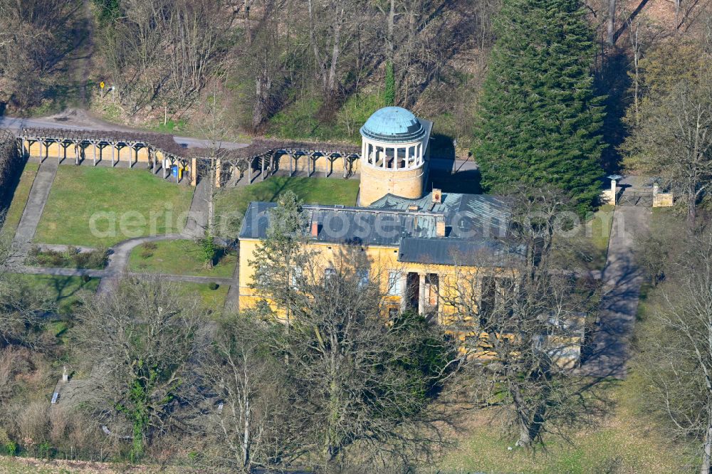 Aerial image Potsdam - Building complex in the park of the castle Lindstedt on street Lindstedter Chaussee in Potsdam in the state Brandenburg, Germany