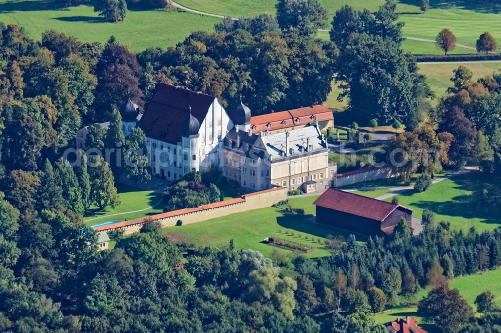 Tuntenhausen from above - Palace Maxlrain in Tuntenhausen in the state Bavaria, Germany