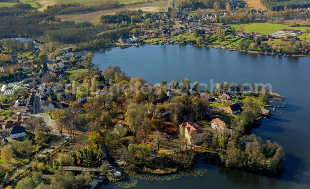 Aerial photograph Mirow - Mirow Castle with St. John Church on Castle Island Mirow in Mecklenburg - Western Pomerania