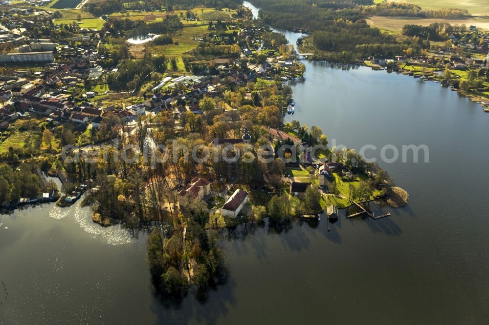 Mirow from the bird's eye view: Mirow Castle with St. John Church on Castle Island Mirow in Mecklenburg - Western Pomerania