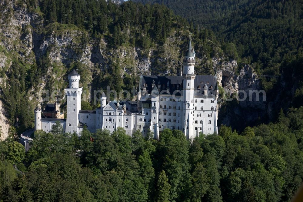 Aerial photograph Schwangau - Neuschwanstein castle in Schwangau in Bavaria