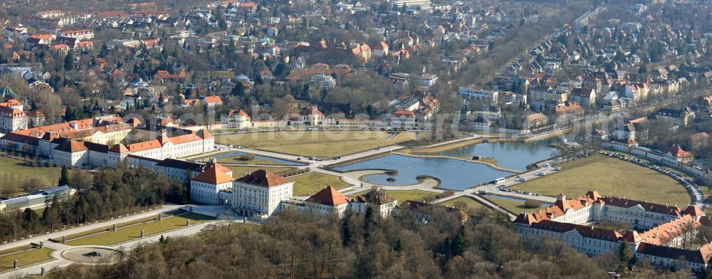 Aerial image München - View the Nymphenburg Palace in Munich