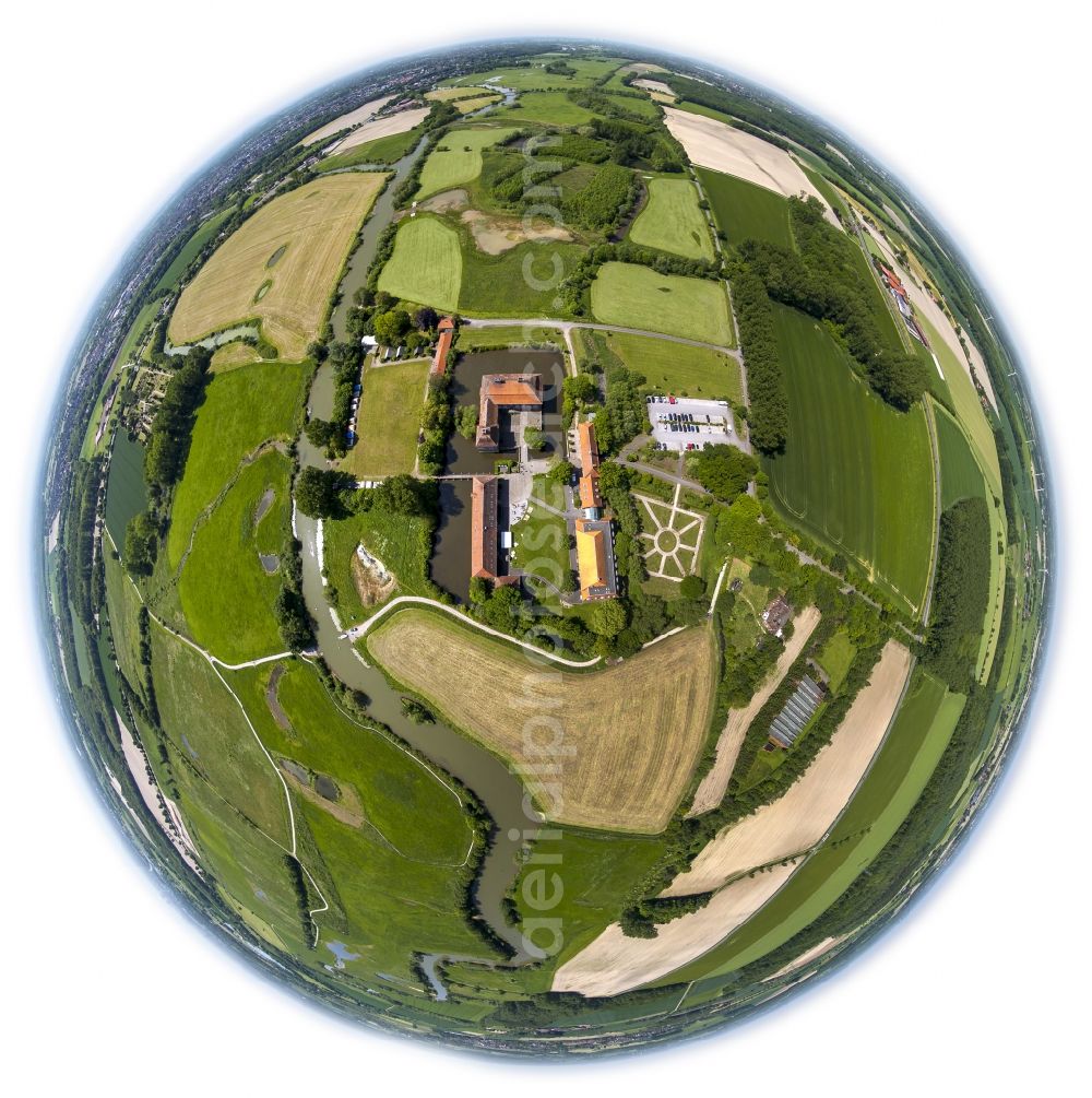 Hamm from above - Fish eye view of Oberwerries Castle in Hamm in North Rhine-Westphalia