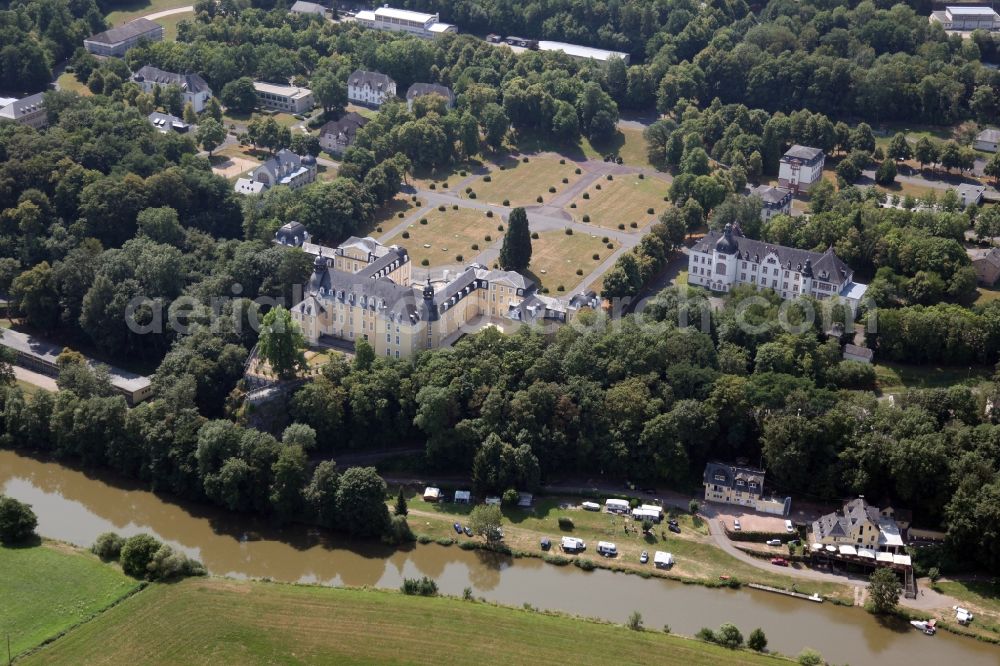 Diez from the bird's eye view: Castle of Schloss Oranienstein in Diez in the state Rhineland-Palatinate, Germany