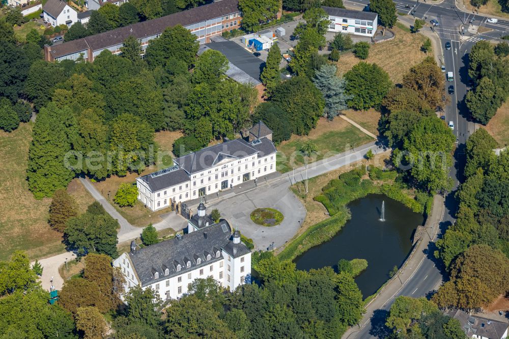 Essen from above - building complex in the park of the castle on street Schlossstrasse in the district Borbeck in Essen at Ruhrgebiet in the state North Rhine-Westphalia, Germany