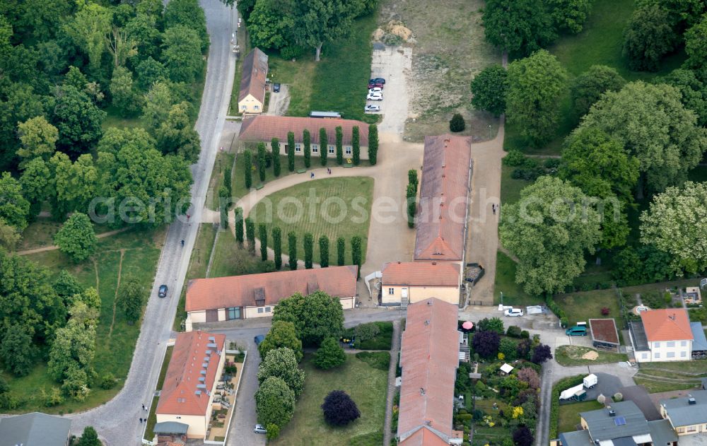Ketzin from above - Building complex in the park of the castle Paretz in the district Paretz in Ketzin in the state Brandenburg, Germany