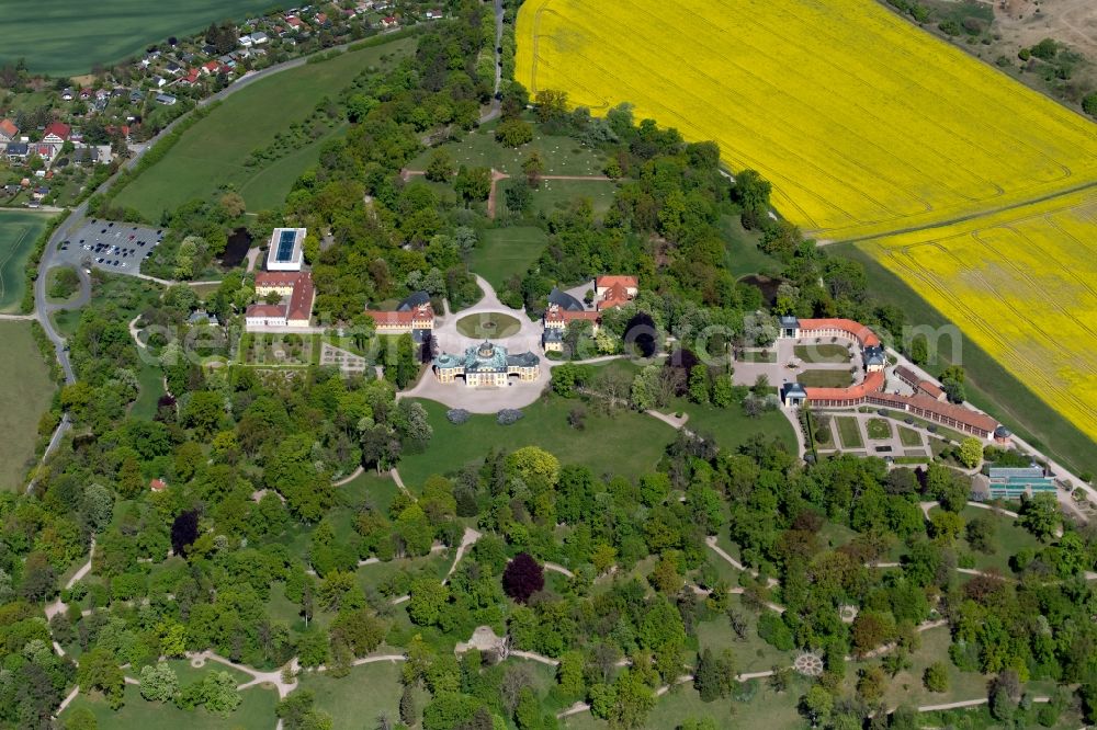 Aerial photograph Weimar - Building complex in the castle park of Schloss Belvedere in Weimar in the state Thuringia, Germany