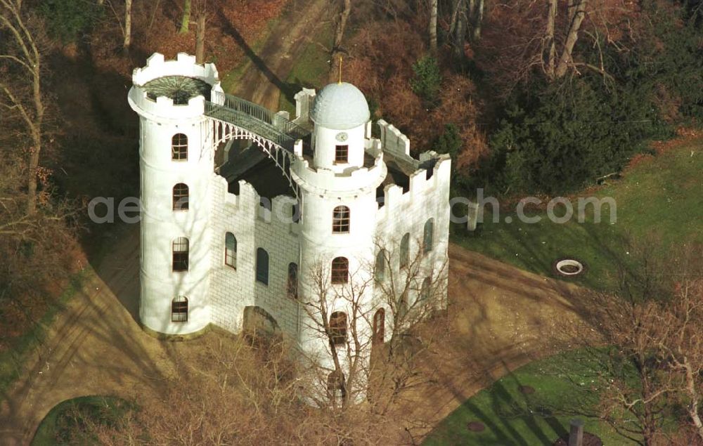 Berlin from the bird's eye view: 12.02.95 Schloss auf der Pfaueninsel am Wannsee