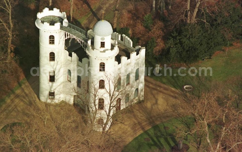 Aerial image Berlin - 12.02.95 Schloss auf der Pfaueninsel am Wannsee