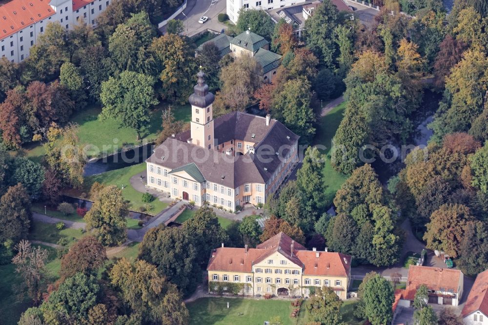 Aerial photograph Planegg - Building of former water castle in Planegg in the state Bavaria