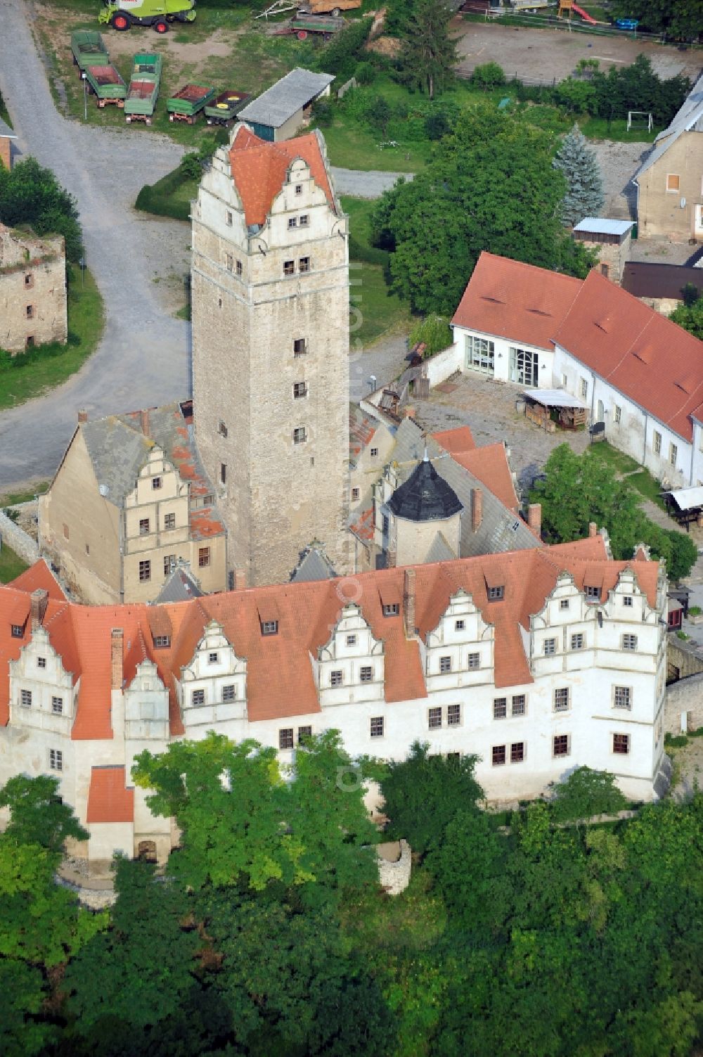 PLÖTZKAU from above - View of the castle Plötzkau in Saxony- Anhalt