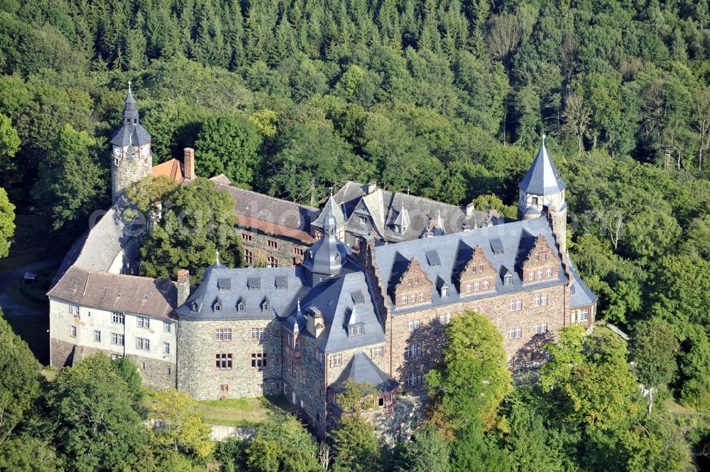 Aerial photograph Mansfeld - Castle of Schloss Rammelburg in Mansfeld in the state Saxony-Anhalt