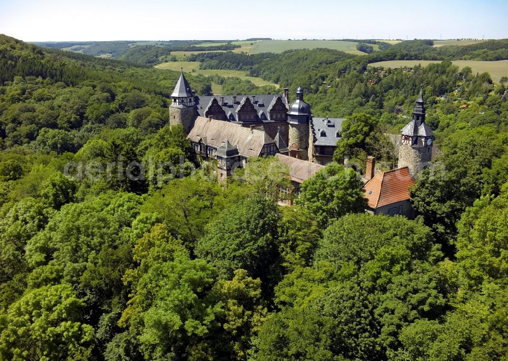 Mansfeld OT Rammelburg from the bird's eye view: View of the castle Rammelburg in Mansfeld in the state Saxony-Anhalt