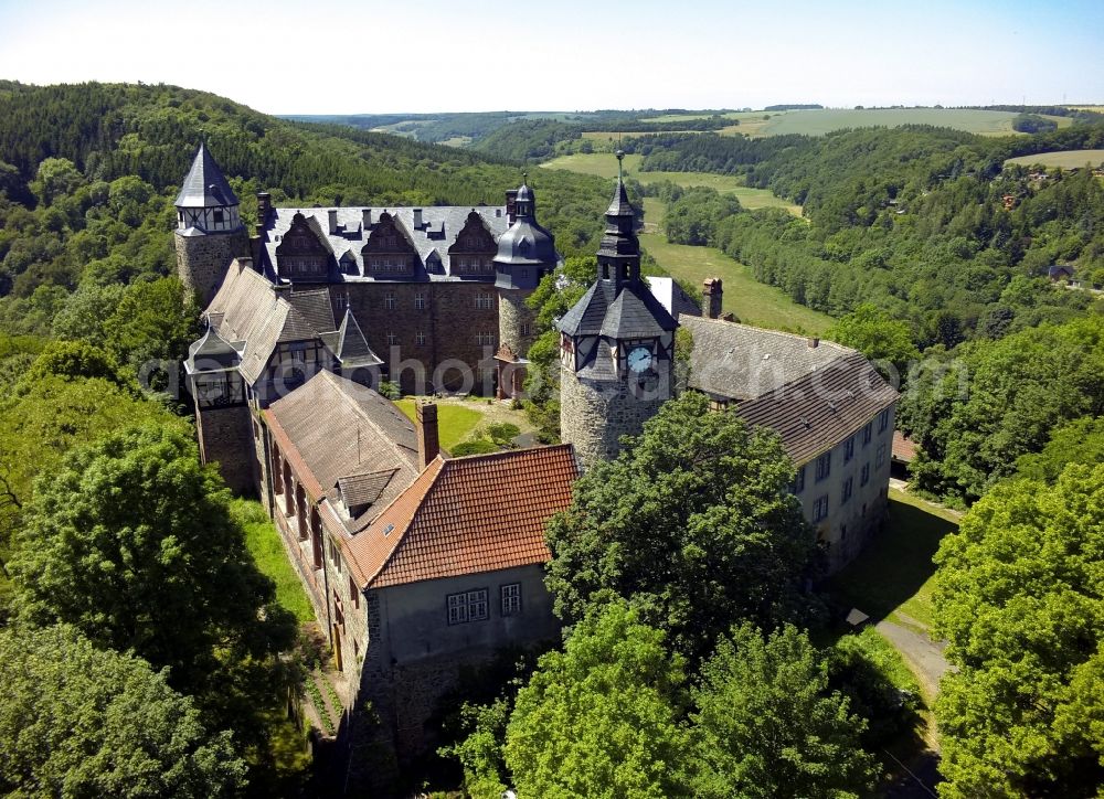 Aerial image Mansfeld OT Rammelburg - View of the castle Rammelburg in Mansfeld in the state Saxony-Anhalt