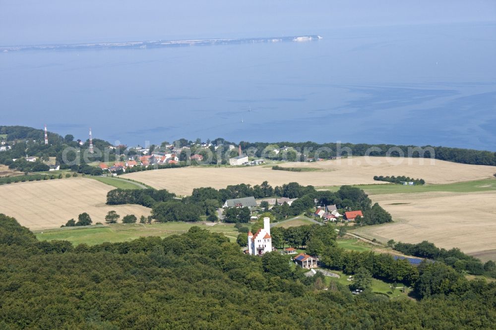 Lohme from above - Castle of Ranzow on the coastal area of the island of Ruegen in Lohme in Mecklenburg - Western Pomerania