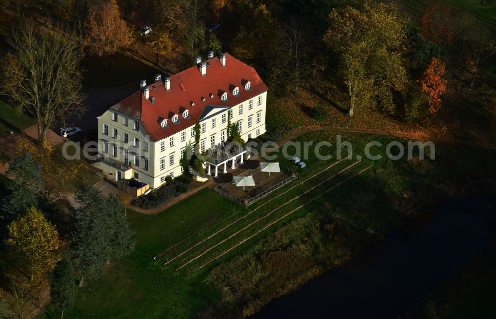 Aerial image Schönbeck Rattey - View of the castle Rattey in Schoenbeck in the state Mecklenburg-West Pomerania