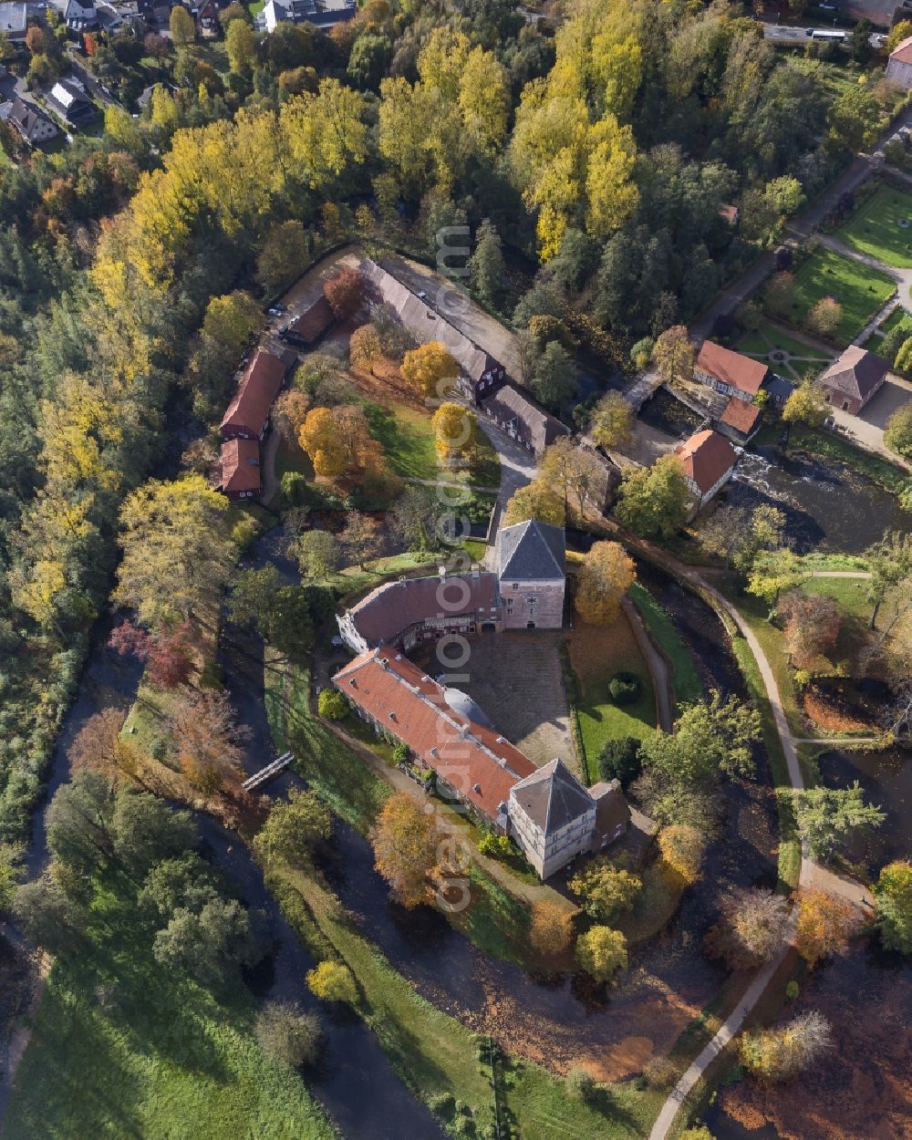 Rheda-Wiedenbrück from above - Rheda Castle with the Castle Park in Rheda-Wiedenbrück in the state of North Rhine-Westphalia