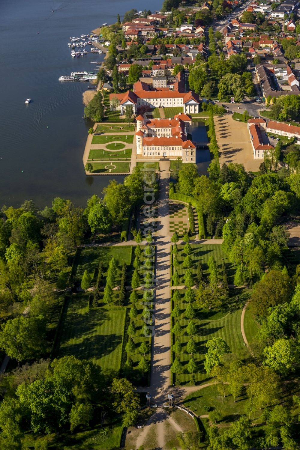 Rheinsberg from the bird's eye view: Castle Rheinsberg in Brandenburg