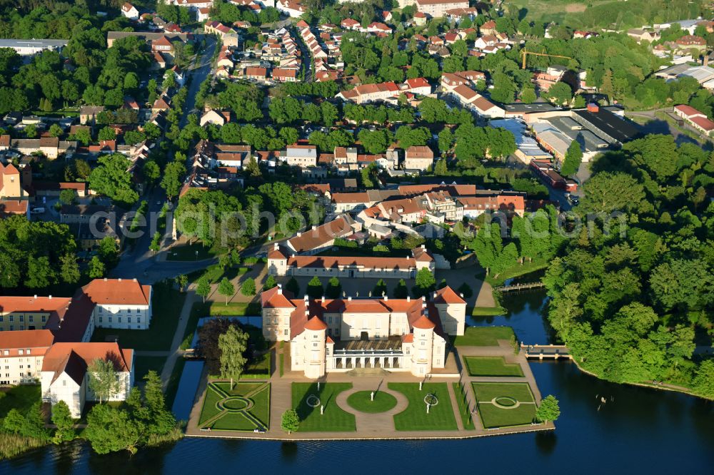 Rheinsberg from above - Rheinsberg Castle in Rheinsberg on the banks of the Rheinsberg Lake in the state of Brandenburg, Germany