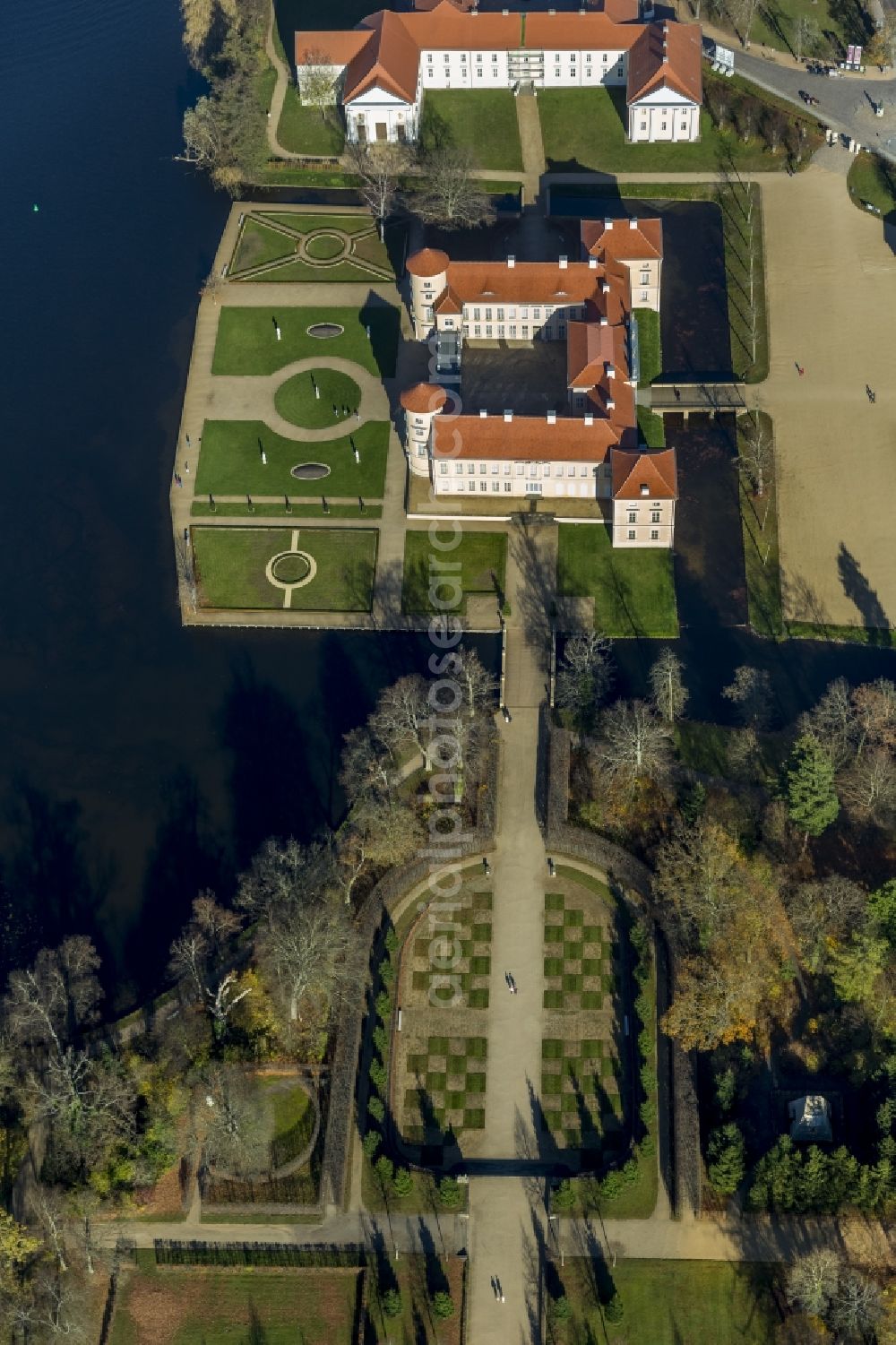 Rheinsberg from above - Castle Rheinsberg am Grienericksee in Brandenburg