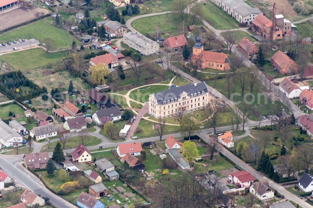 Nauen from above - Palace Ribbeck in Nauen in the state Brandenburg