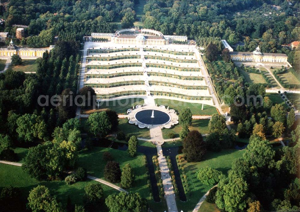 Aerial image Brandenburg - Schloß Sanssouci in Potsdam.