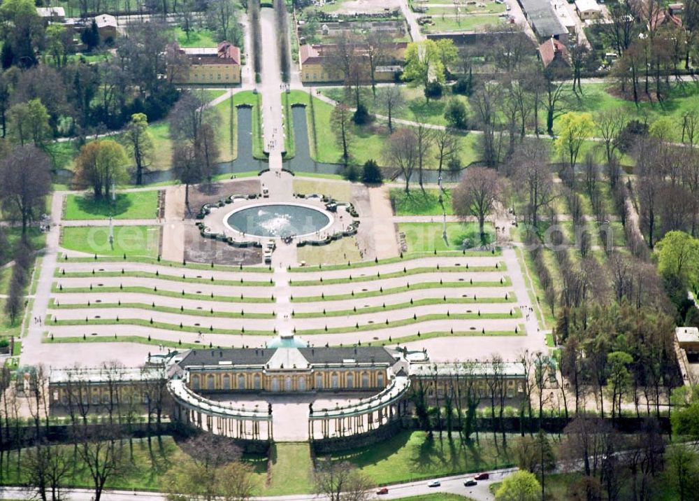 Aerial photograph Potsdam - Schloß Sanssouci in Potsdam.