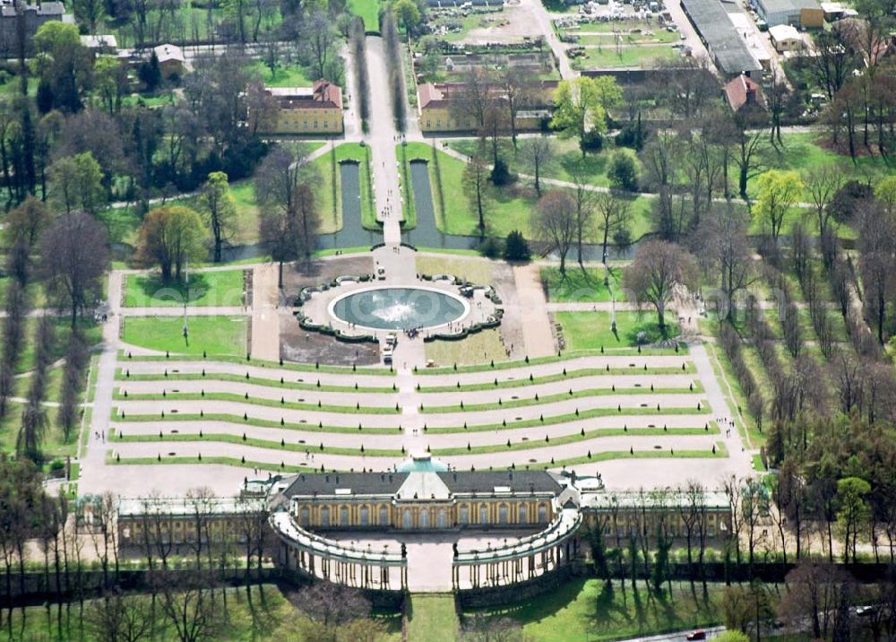 Potsdam from above - Schloß Sanssouci in Potsdam.