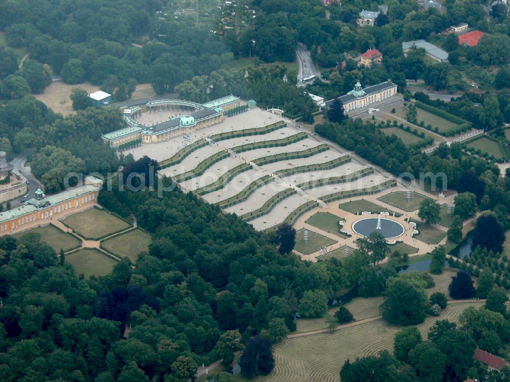 Aerial photograph Potsdam - Sanssouci Palace in Potsdam in the state of Brandenburg