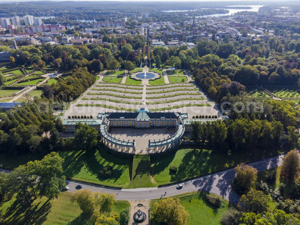 Potsdam from above - Sanssouci Palace in Potsdam in the state of Brandenburg