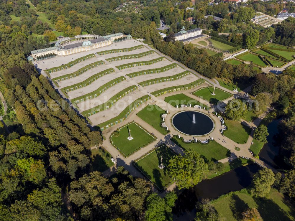 Potsdam from the bird's eye view: Sanssouci Palace in Potsdam in the state of Brandenburg