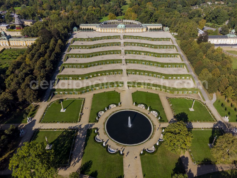 Aerial image Potsdam - Sanssouci Palace in Potsdam in the state of Brandenburg