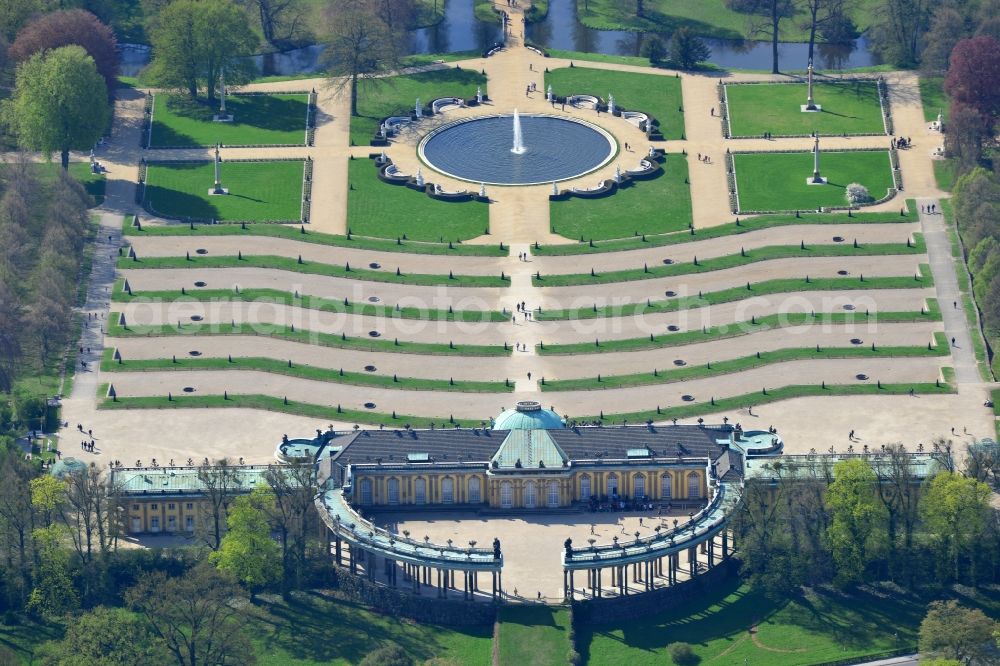 Aerial photograph Potsdam - Castle Sanssouci in Potsdam in Brandenburg