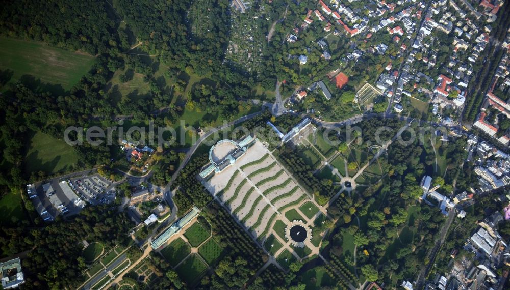 Potsdam from above - Castle Sanssouci in Potsdam in Brandenburg