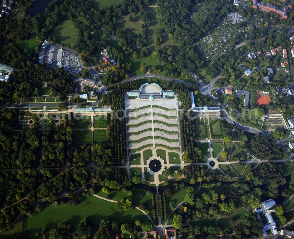 Aerial image Potsdam - Castle Sanssouci in Potsdam in Brandenburg