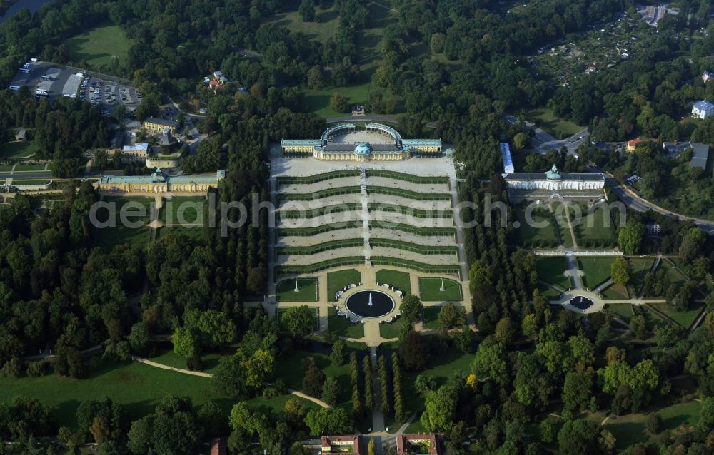 Aerial photograph Potsdam - Castle Sanssouci in Potsdam in Brandenburg