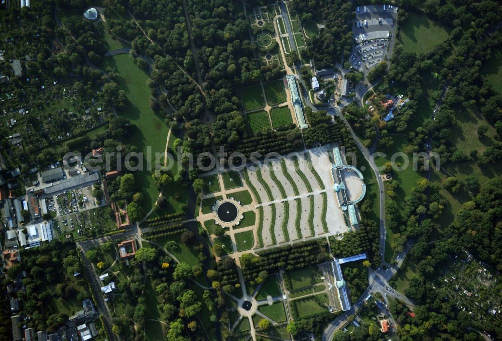 Potsdam from the bird's eye view: Castle Sanssouci in Potsdam in Brandenburg