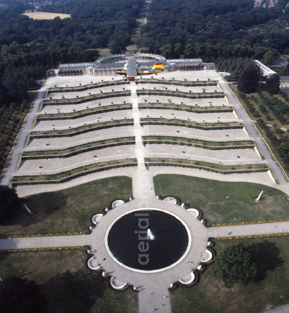 Potsdam from above - Castle Sanssouci in Potsdam in Brandenburg