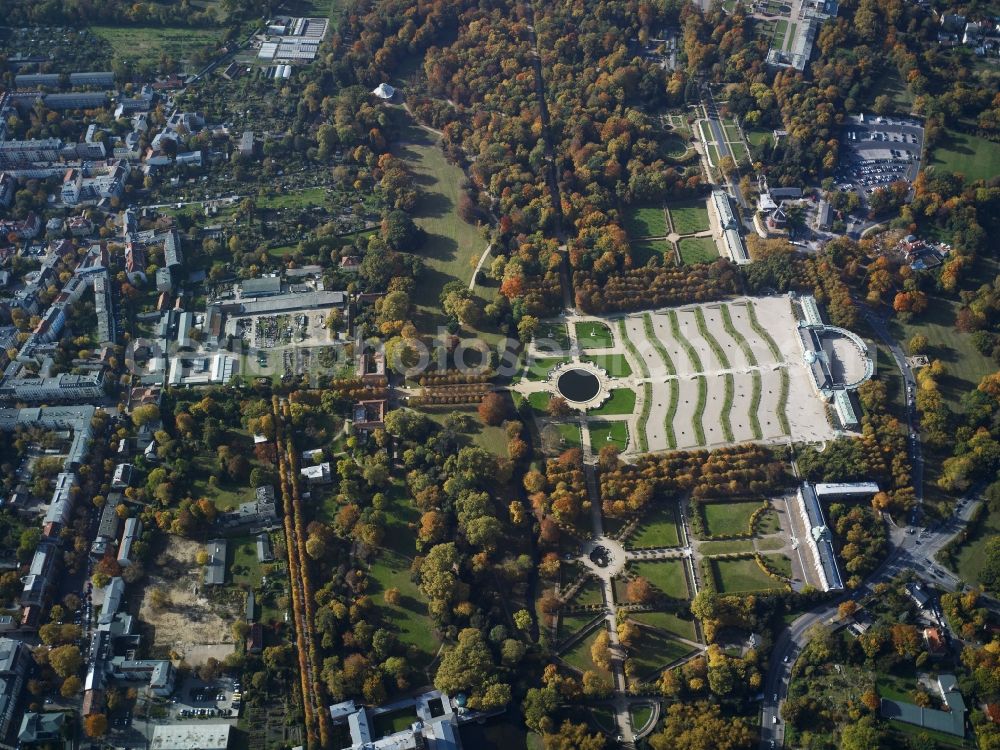 Potsdam from above - Castle Sanssouci in Potsdam in Brandenburg