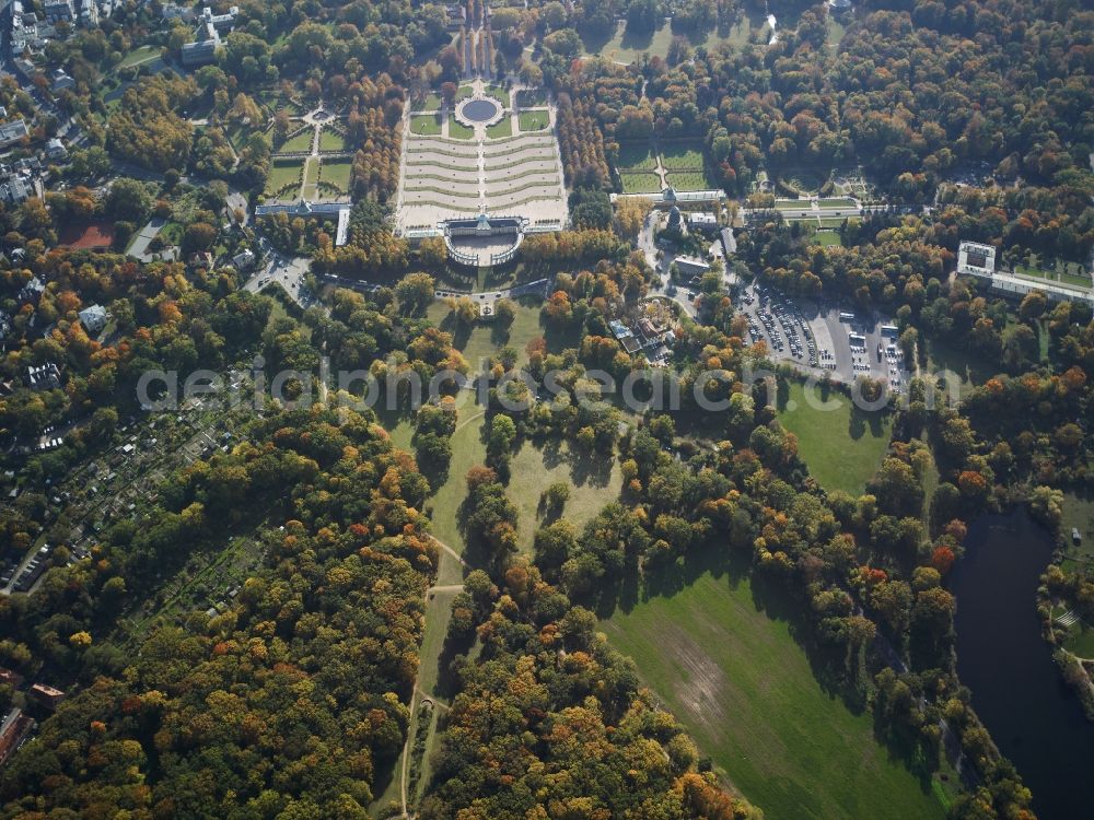 Potsdam from above - Castle Sanssouci in Potsdam in Brandenburg