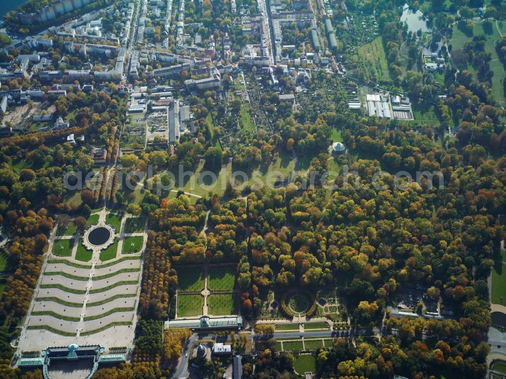 Aerial image Potsdam - Castle Sanssouci in Potsdam in Brandenburg