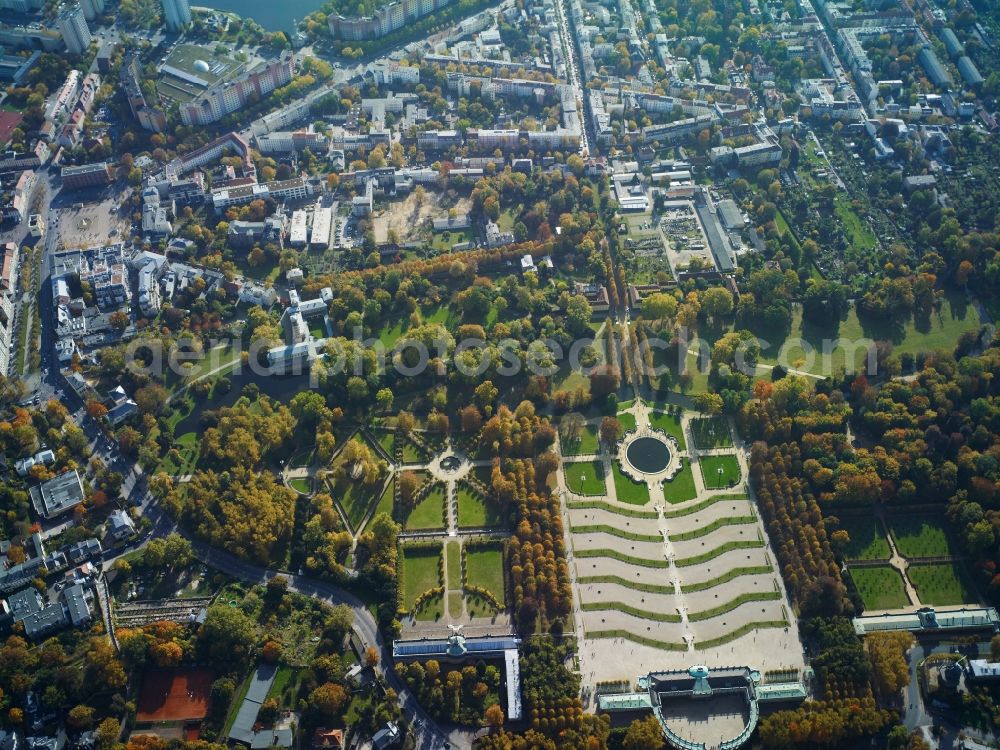 Aerial photograph Potsdam - Castle Sanssouci in Potsdam in Brandenburg