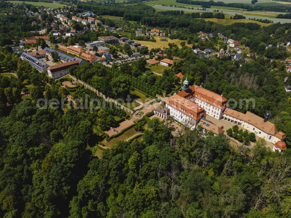 Lichtenwalde from above - Building complex in the park of the castle Schloss and Park Lichtenwalde in Lichtenwalde in the state Saxony, Germany