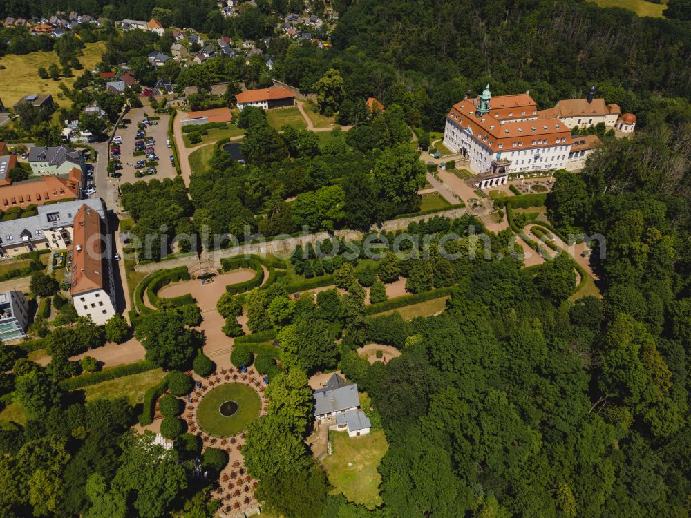 Aerial image Lichtenwalde - Building complex in the park of the castle Schloss and Park Lichtenwalde in Lichtenwalde in the state Saxony, Germany