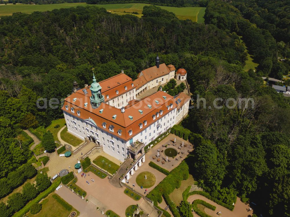 Lichtenwalde from above - Building complex in the park of the castle Schloss and Park Lichtenwalde in Lichtenwalde in the state Saxony, Germany