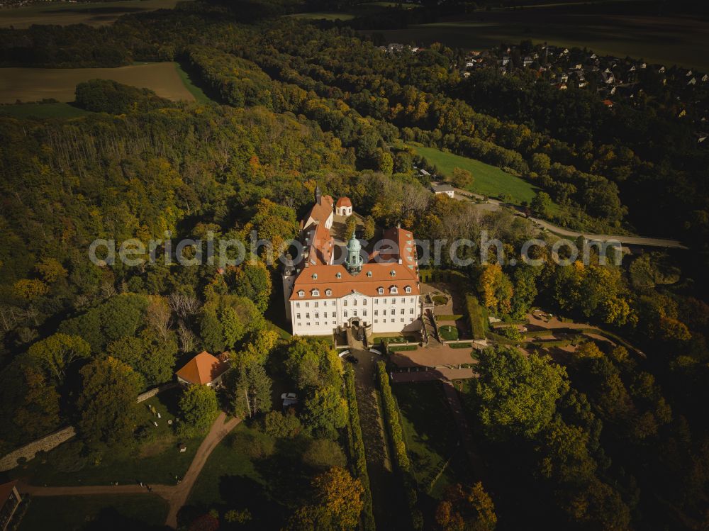 Aerial image Lichtenwalde - Building complex in the park of the castle Schloss and Park Lichtenwalde in Lichtenwalde in the state Saxony, Germany