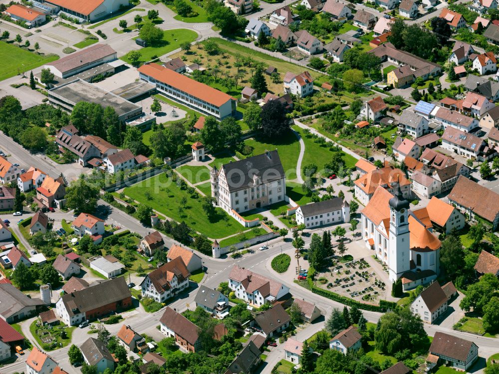 Aerial image Ummendorf - Building complex in the park of the castle Schloss Ummendorf on street Biberacher Strasse in Ummendorf in the state Baden-Wuerttemberg, Germany