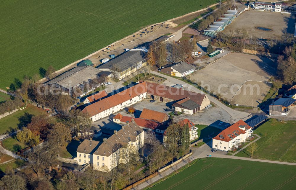 Aerial photograph Helle - Palace Schloss Wocklum on street Wocklum in Helle in the state North Rhine-Westphalia, Germany